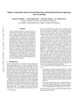 Deeper Connections between Neural Networks and Gaussian Processes
  Speed-up Active Learning