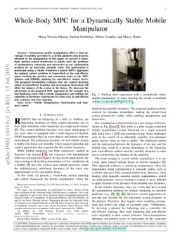 Whole-Body MPC for a Dynamically Stable Mobile Manipulator
