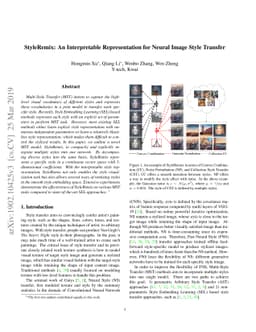 StyleRemix: An Interpretable Representation for Neural Image Style
  Transfer
