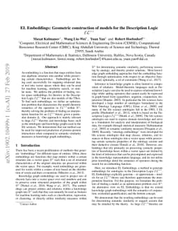 EL Embeddings: Geometric construction of models for the Description
  Logic EL ++