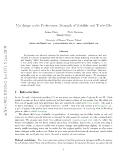 Matchings under Preferences: Strength of Stability and Trade-offs