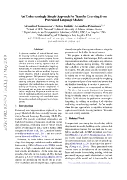 An Embarrassingly Simple Approach for Transfer Learning from Pretrained
  Language Models
