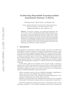 Architecting Dependable Learning-enabled Autonomous Systems: A Survey