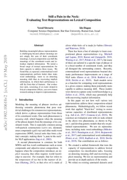 Still a Pain in the Neck: Evaluating Text Representations on Lexical
  Composition