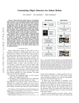 Customizing Object Detectors for Indoor Robots