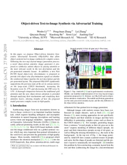 Object-driven Text-to-Image Synthesis via Adversarial Training