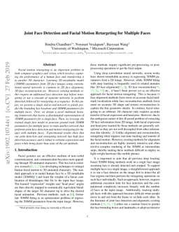 Joint Face Detection and Facial Motion Retargeting for Multiple Faces