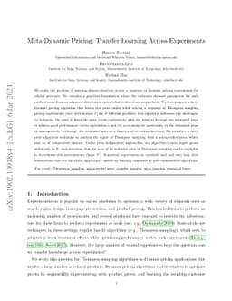 Meta Dynamic Pricing: Transfer Learning Across Experiments