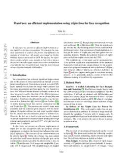 MassFace: an efficient implementation using triplet loss for face
  recognition