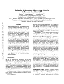 Enhancing the Robustness of Deep Neural Networks by Boundary Conditional
  GAN