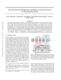 FixyNN: Efficient Hardware for Mobile Computer Vision via Transfer
  Learning