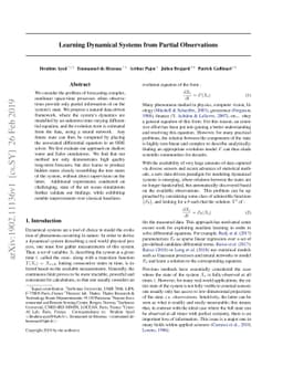 Learning Dynamical Systems from Partial Observations