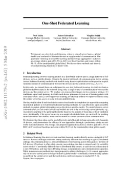 One-Shot Federated Learning