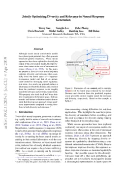 Jointly Optimizing Diversity and Relevance in Neural Response Generation