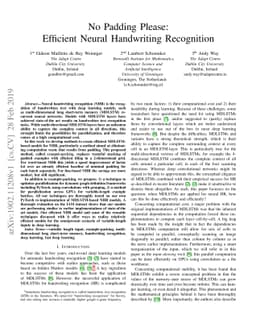 No Padding Please: Efficient Neural Handwriting Recognition
