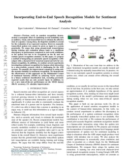 Incorporating End-to-End Speech Recognition Models for Sentiment
  Analysis
