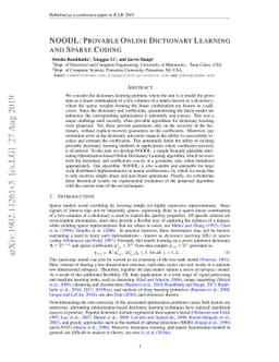 NOODL: Provable Online Dictionary Learning and Sparse Coding