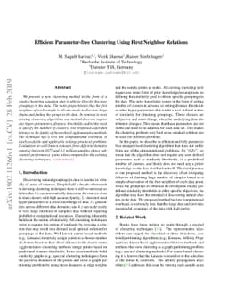 Efficient Parameter-free Clustering Using First Neighbor Relations