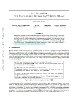 FastFusionNet: New State-of-the-Art for DAWNBench SQuAD