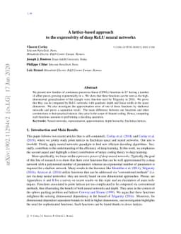 A lattice-based approach to the expressivity of deep ReLU neural
  networks