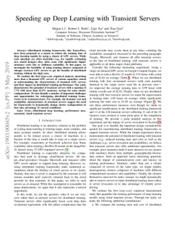 Speeding up Deep Learning with Transient Servers