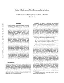 On the Effectiveness of Low Frequency Perturbations