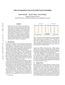 Video Extrapolation with an Invertible Linear Embedding