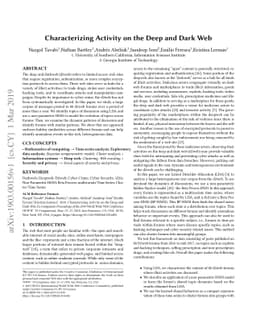 Characterizing Activity on the Deep and Dark Web