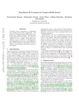 Non-linear ICA based on Cramer-Wold metric