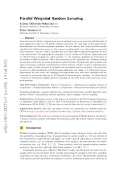 Parallel Weighted Random Sampling