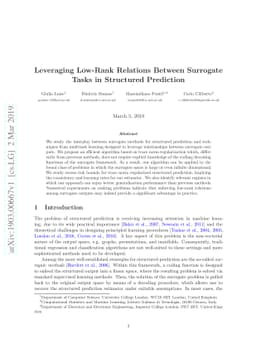 Leveraging Low-Rank Relations Between Surrogate Tasks in Structured
  Prediction