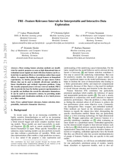 FRI -- Feature Relevance Intervals for Interpretable and Interactive
  Data Exploration