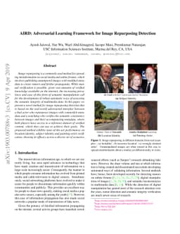 AIRD: Adversarial Learning Framework for Image Repurposing Detection