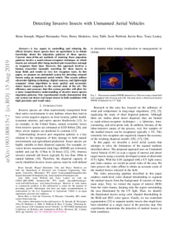 Detecting Invasive Insects with Unmanned Aerial Vehicles