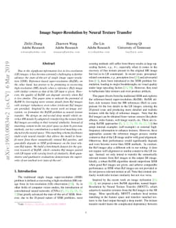 Image Super-Resolution by Neural Texture Transfer