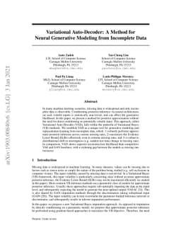 Variational Auto-Decoder: A Method for Neural Generative Modeling from
  Incomplete Data