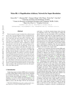 Meta-SR: A Magnification-Arbitrary Network for Super-Resolution