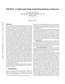 MILDNet: A Lightweight Single Scaled Deep Ranking Architecture
