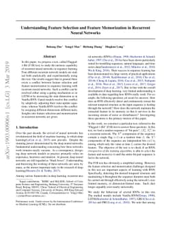 Understanding Feature Selection and Feature Memorization in Recurrent
  Neural Networks