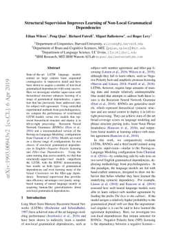 Structural Supervision Improves Learning of Non-Local Grammatical
  Dependencies