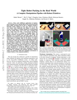Tight Robot Packing in the Real World: A Complete Manipulation Pipeline
  with Robust Primitives