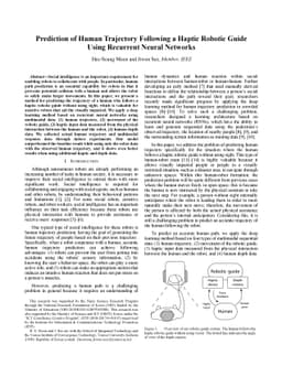 Prediction of Human Trajectory Following a Haptic Robotic Guide Using
  Recurrent Neural Networks