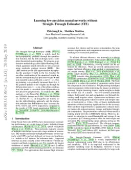Learning low-precision neural networks without Straight-Through
  Estimator(STE)