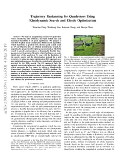 Trajectory Replanning for Quadrotors Using Kinodynamic Search and
  Elastic Optimization