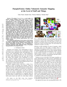 PanopticFusion: Online Volumetric Semantic Mapping at the Level of Stuff
  and Things