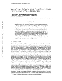 VideoFlow: A Conditional Flow-Based Model for Stochastic Video
  Generation