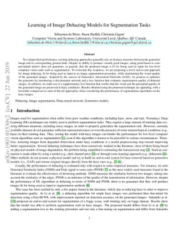 Learning of Image Dehazing Models for Segmentation Tasks