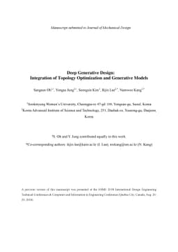 Deep Generative Design: Integration of Topology Optimization and
  Generative Models