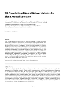 1D Convolutional Neural Network Models for Sleep Arousal Detection