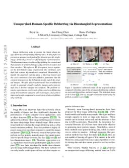 Unsupervised Domain-Specific Deblurring via Disentangled Representations